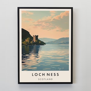 Loch Ness Travel Print, Wall Art Loch Ness, Scotland Print, Scotland Travel Poster, Scotland Gift Art, Scotland Travel Art, Travel Gift