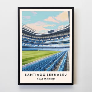 Santiago Bernabéu Stadium Poster, Wall Art Real Madrid Stadium Print, Real Madrid Fan Gift, Football Lovers Gift, Football Stadium Poster
