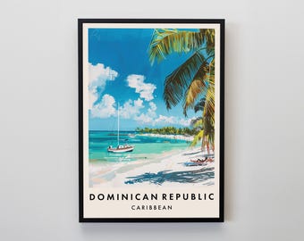 Dominican Republic Travel Print, Wall Art Dominican Republic, Caribbean Gift, Caribbean Travel Print, Travel Lovers Gift Wall Art