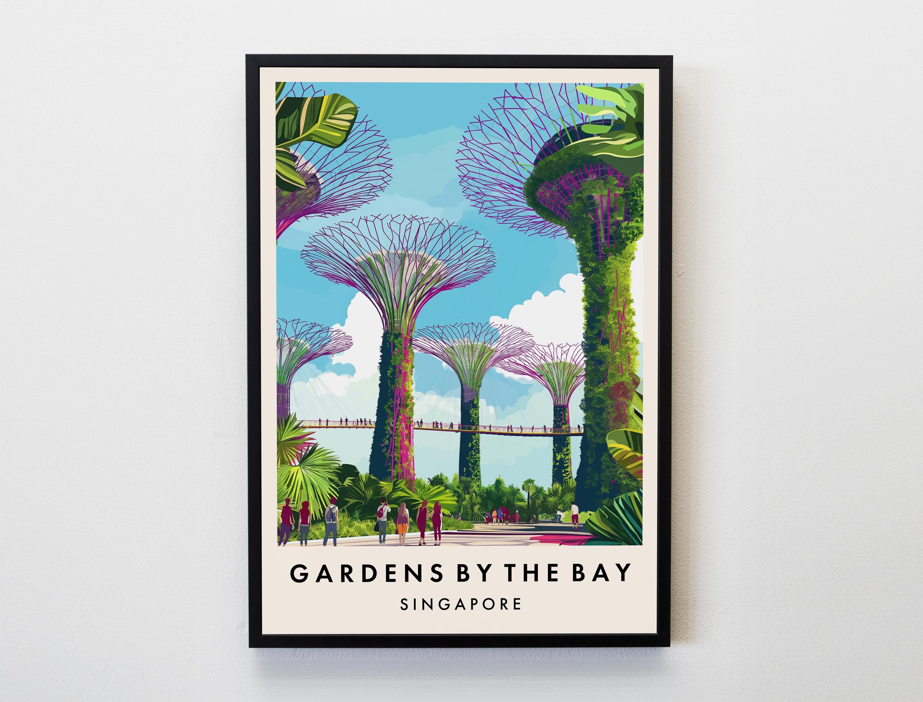 Gardens by the Bay Singapore Travel Print, Singapore Wall Art
