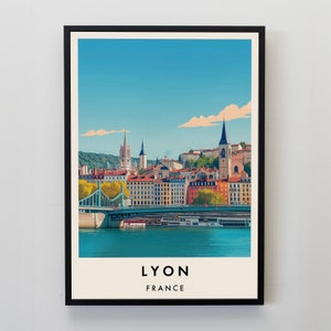 Lyon Travel Print, Wall Art Lyon, Lyon Print, Lyon Travel Poster, Lyon Gift Art, Lyon Travel Art, Travel Gift