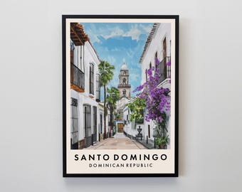 Santo Domingo Travel Poster: Dominican Republic Caribbean Art