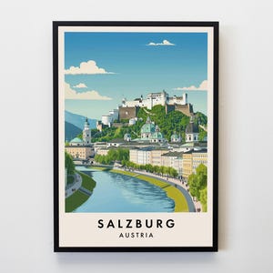 SalzburgTravel Print, Wall Art Salzburg, Salzburg Poster, Austria Travel Print, Travel Lovers Home Decor Wall Art City Travel Poster Gifts