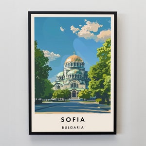 Impresión de viaje a Sofía, arte mural de Sofía, impresión de Sofía, póster de viaje de Sofía, arte de regalo de Sofía, arte de viaje de Sofía, regalo de viaje