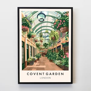 Covent Garden Travel Print, Wall Art Covent Garden Poster Print, London Poster, Travel Lovers Home Decor Wall Art City Travel Poster Gifts