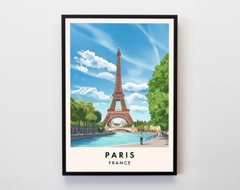 Paris Travel Print, Wall Art Paris Poster, Paris Print, France Poster, Travel Lovers Decor Wall Art City Travel Poster Gifts