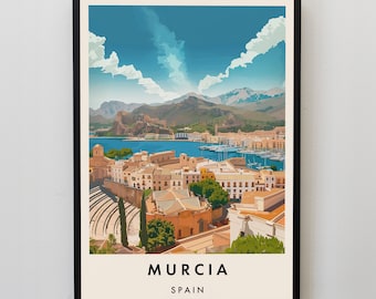 Murcia Travel Print, Wall Art Murcia, Murcia Print, Murcia Poster, Murcia Gift Art, Spain Travel Art, Spain Gift