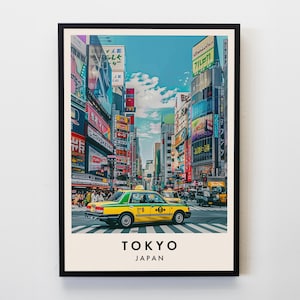 Tokyo Travel Print, Wall Art Tokyo Poster, Tokyo Print, Japan Travel Print, Travel Lovers Home Decor Wall Art City Travel Poster Gifts