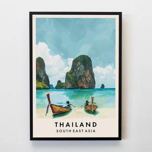 Thailand Travel Print, Wall Art Thailand Poster, Thailand Print, Asia Travel Print, Travel Lovers Home Decor Wall Art Travel Poster Gifts