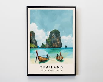 Thailand Travel Print, Wall Art Thailand Poster, Thailand Print, Asia Travel Print, Travel Lovers Home Decor Wall Art Travel Poster Gifts