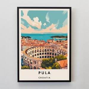 Stampa di viaggio a Pola, Arte da parete a Pola, Stampa a Pola, Poster di Pola, Arte regalo a Pola, Arte di viaggio in Croazia, Regalo Croazia