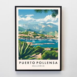 Port de Pollença Travel Print, Wall Art Mallorca Majorca Poster, Spain Travel Print, Travel Lovers Home Decor Wall Art Travel Poster Gifts