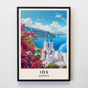 Ios Greece Travel Print, Wall Art Ios, Ios Poster, Greek Island Greece Travel Print, Travel Lovers Home Decor Wall Art Travel Poster Gifts