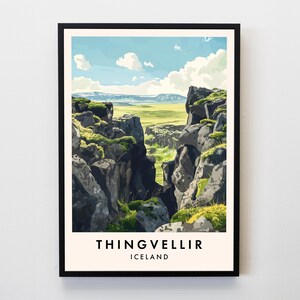 Thingvellir Travel Print, Wall Art Thingvellir Poster Print, Iceland Travel Print, Travel Lovers Home Decor Wall Art City Travel Poster Gift