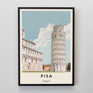 Pisa Travel Print, Wall Art Pisa, Pisa Print, Pisa Poster,  Gift Art, Italy Travel Art, Italy Gift