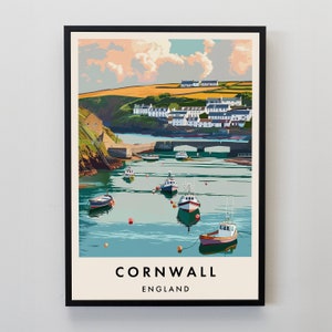 Cornwall Reise-Druck, Wandkunst Cornwall, Cornwall Druck, Cornwall Poster, Cornwall Geschenk Kunst, Cornwall Reisekunst, Cornwall Geschenk