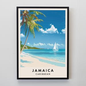 Jamaica Travel Print, Wall Art Jamaica, Caribbean Gift, Caribbean Poster, Central America Travel Print, Travel Lovers Gift Wall Art