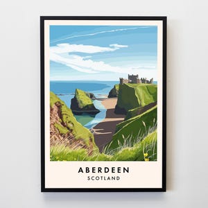 Impression voyage Aberdeen, art mural affiche Aberdeen, impression Aberdeen, impression voyage Écosse, voyage amateurs de décoration murale art ville voyage affiche cadeau
