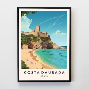 Costa Daurada Travel Print, Wall Art Costa Dorada Poster, Spain Travel Print, Travel Lovers Home Decor Wall Art City Travel Poster Gifts