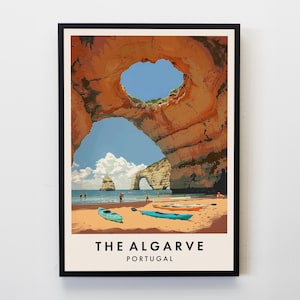 The Algarve Travel Print, Wall Art Algarve Poster, Portugal Travel Print, Travel Lovers Home Decor Wall Art City Travel Poster Gifts