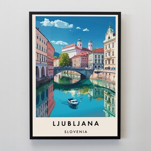 Impressão de viagem de Liubliana, arte de parede Liubliana, impressão de Liubliana, pôster de viagem de Liubliana, arte de presente de Liubliana, arte de viagem de Liubliana, presente de viagem