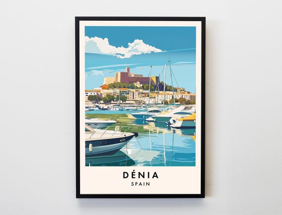 Dénia Travel Print, Wall Art Dénia Spain Poster, Dénia Print