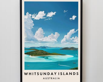 ウィットサンデー島の旅行プリント、ウォールアート ウィットサンデー島、オーストラリアのプリント、オーストラリアのポスター、オーストラリアのギフトアート、オーストラリアの旅行プリント