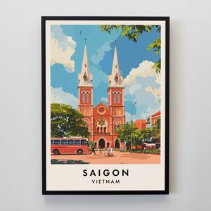 Saigon Travel Print, Wall Art Saigon, Ho Chi Minh Print, Ho Chi Minh Poster, Vietnam Gift Art, Vietnam Travel Art, Vietnam Gift