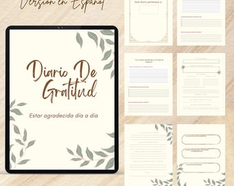 Diario de gratitud | Gratitud semanal | Diario Ipad | | Diario guiado | Editable | planificador en pdf | Gratitud Semanal | Cuaderno Digital