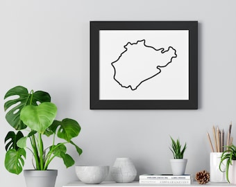 Nurburgring Nordschleife Germany Outline Silhouette Wall Art