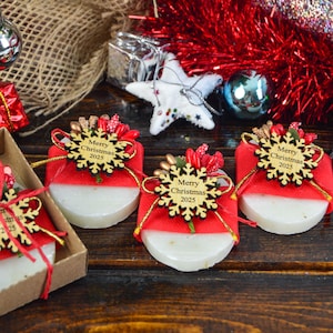 Sapone profumato natalizio, regali di Natale personalizzati, buone feste, capodanno, buon Natale, collega, bomboniere natalizie personalizzate