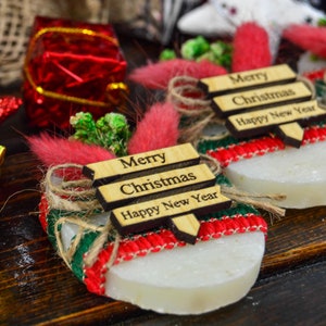Merry Christmas Gifts Coworker,Bulk Christmas gift Scented Soap,Personalized Christmas Gifts,Happy Holiday,New Year,Custom Christmas Favors