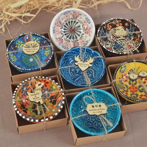 Bulk Personalized Handmade Ceramic Bowls,Rustic Thank You Gifts,Colorful Set,Wedding Favors,Guest Gifts,Hand Painted Decorative Bowls