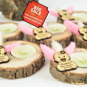 30 pezzi o più SPEDIZIONE GRATUITA Bomboniere per candele per baby shower all'ingrosso, regali per baby shower per gli ospiti, portacandele personalizzati per battesimo Baby Shower