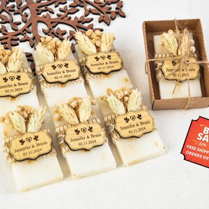 20 Stück oder mehr KOSTENLOSER VERSAND Handgemachte Seife Rustikale Hochzeitsgeschenke für Gäste, Brautparty-Seifengeschenke, personalisierte Seifengeschenke Hochzeitsgeschenke
