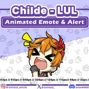 Childe LUL Animated Emotes, Alerts | Twitch Youtube Discord Kick | Emote Alert Stream Genshin