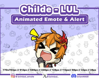 Childe LUL Animated Emotes, Alerts | Twitch Youtube Discord Kick | Emote Alert Stream Genshin