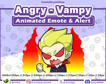 Angry Vampy Animated Emotes, Alerts | Twitch Youtube Discord Kick | Emote Alert Stream