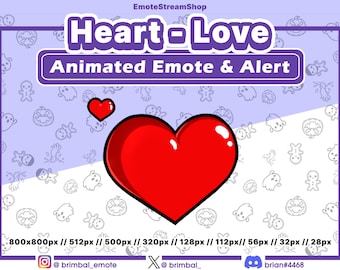 Animated Heart Emotes & Alerts: Twitch, YouTube, Discord, Kick (Digital Download)