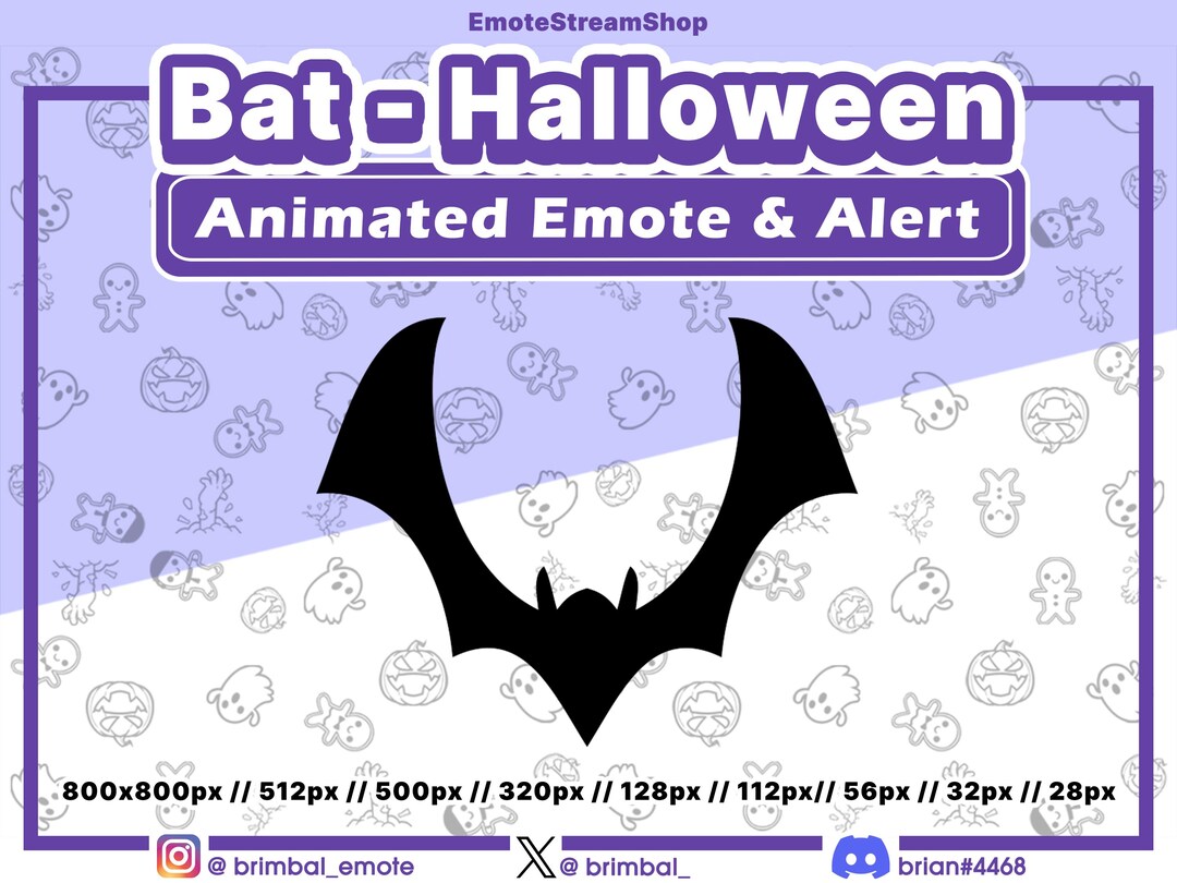 Bat Halloween Animated Emotes, Alerts | Twitch Youtube Discord Kick ...