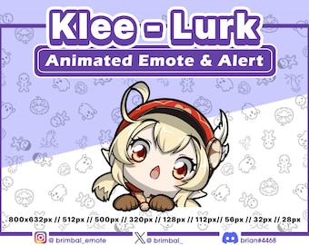 Lurk Klee Animated Emotes, Alerts | Twitch Youtube Discord Kick | Emote Alert Stream Genshin