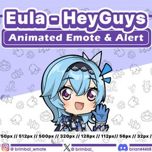 Eula HeyGuys Animated Emotes, Alerts | Twitch Youtube Discord Kick | Emote Alert Stream Genshin