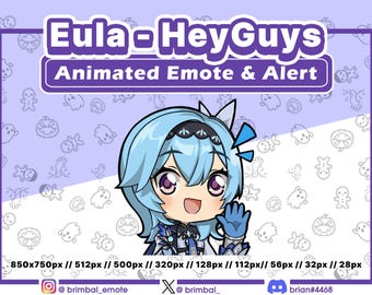 Eula HeyGuys Animated Emotes, Alerts | Twitch Youtube Discord Kick | Emote Alert Stream Genshin
