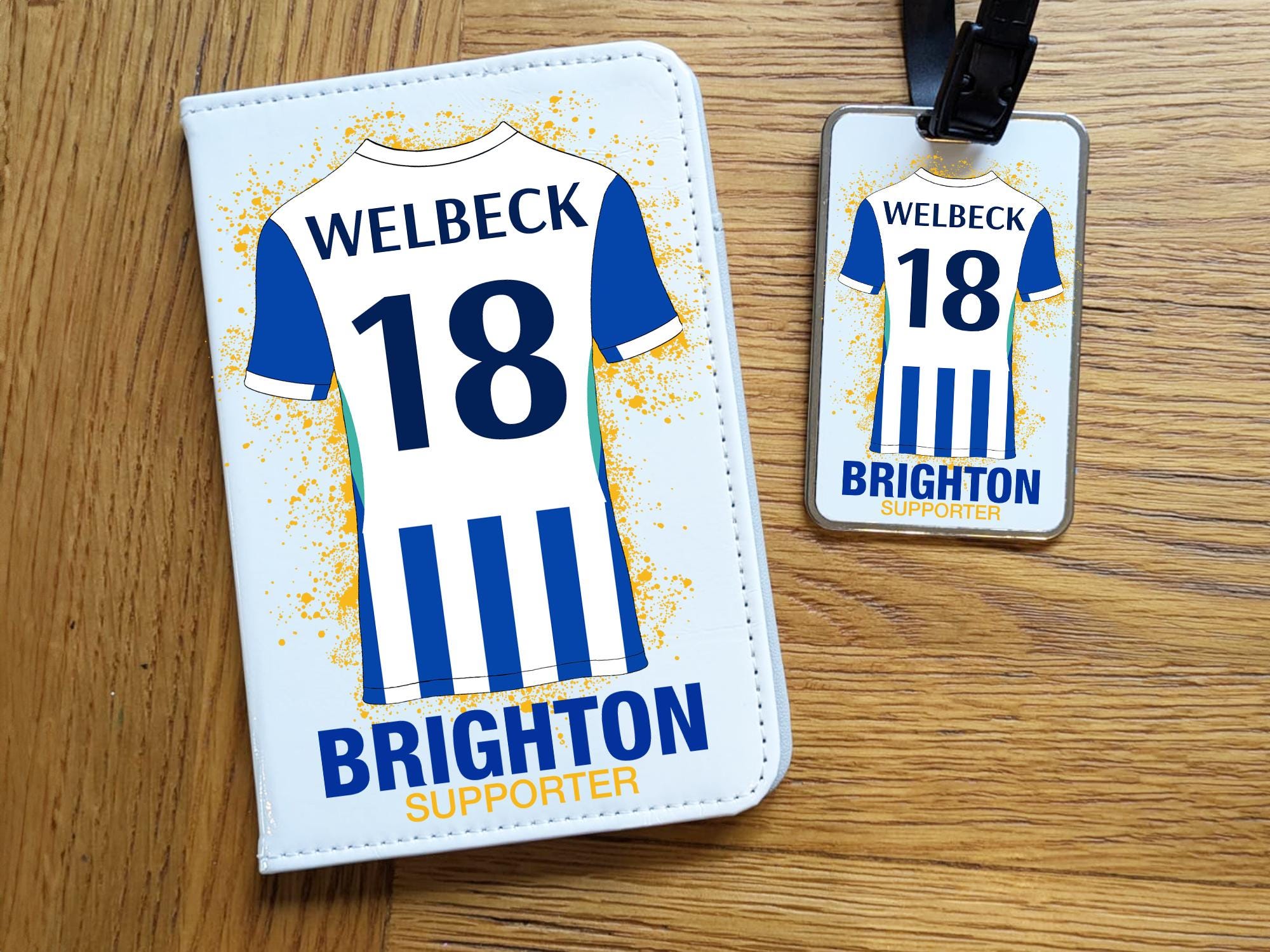 Personalised Brighton & Hove Albion Style Passport Holder +
