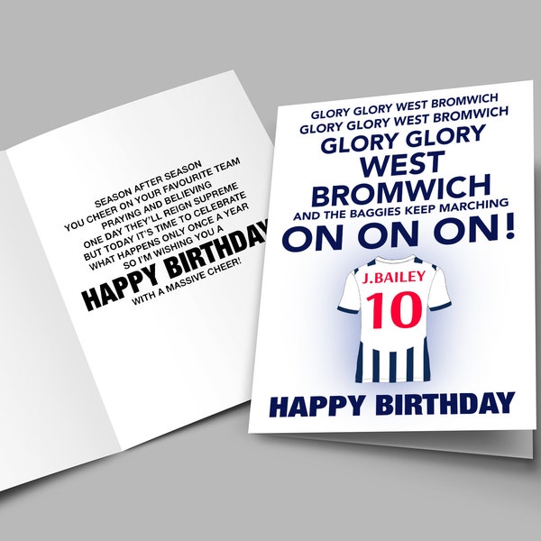 West Bromwich Birthday Card - Etsy UK