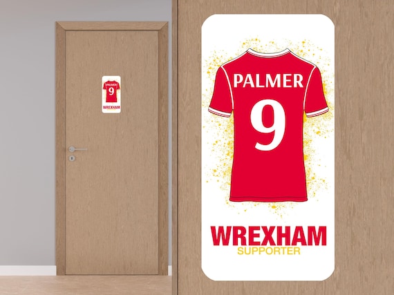 Personalised Wrexham Style Door Sign, Personalise 25/26 Shirt