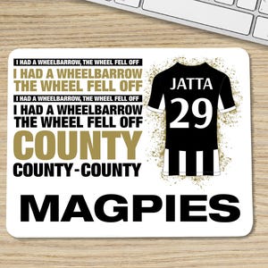 Personalised Notts County Style Mouse Mat, Personalise Name & Number, 25/26 Shirt, Fan Song Lyrics, FC Gift, Desk Pad, Mousepad, Dad, Son,