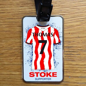 Personalised Stoke City Style Passport Holder + Luggage Tag, Personalise Name & Number, 25/26 Shirt, FC Gift, Travel Set, FC Passport Cover Luggage Tag