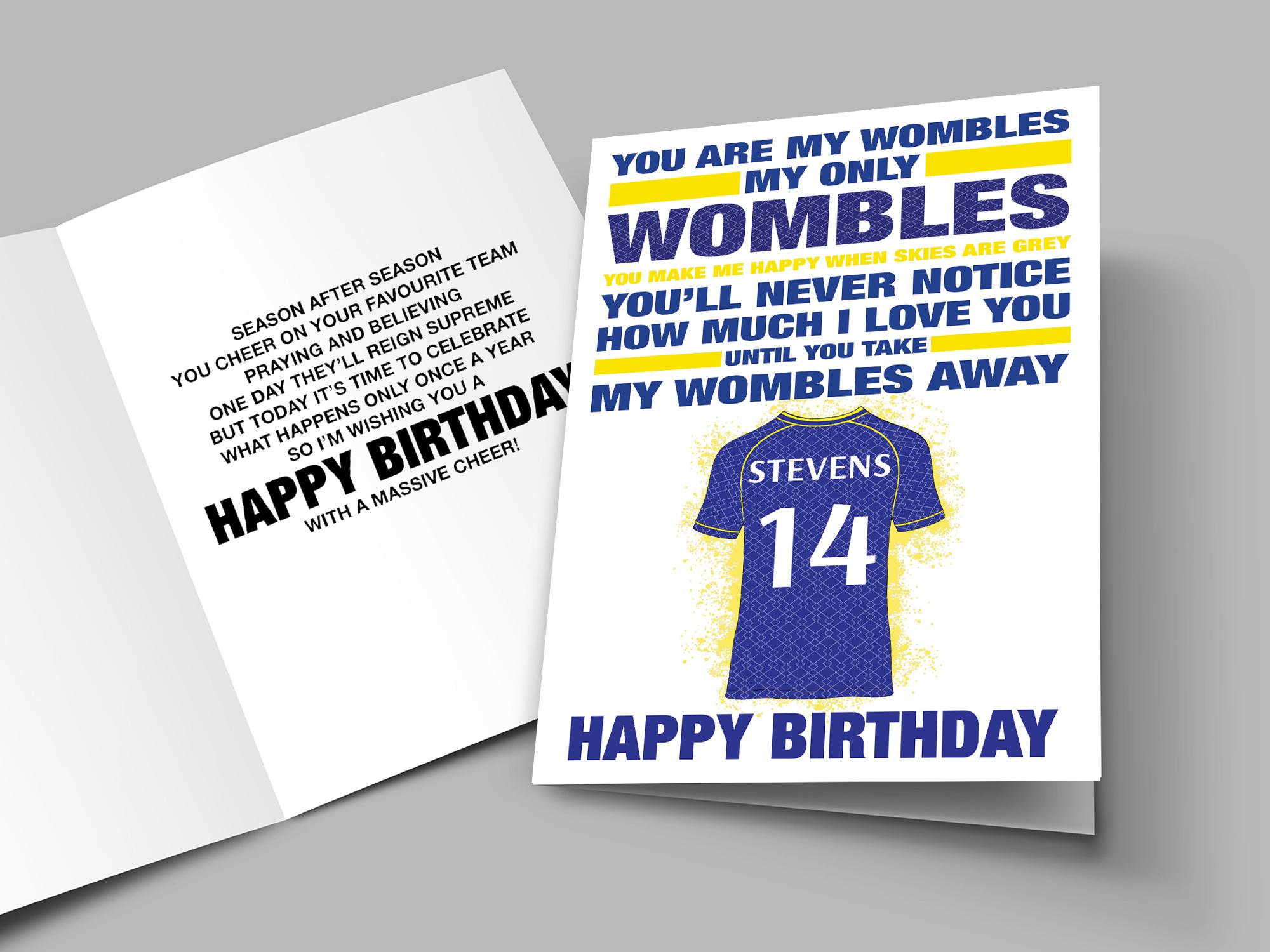 Tarjeta De Cumpleaños Personalizada Leeds United: Pon Su Nombre Y Edad (hijo O Nieto) - Big Splash Designs