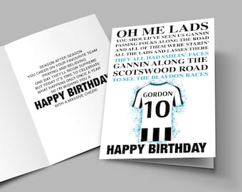 Personalised Newcastle United Style Birthday Card, Personalise Name & Number, 25/26 Shirt, Fan Song Lyrics, FC Gift, Dad, Son, Grandson, Mum